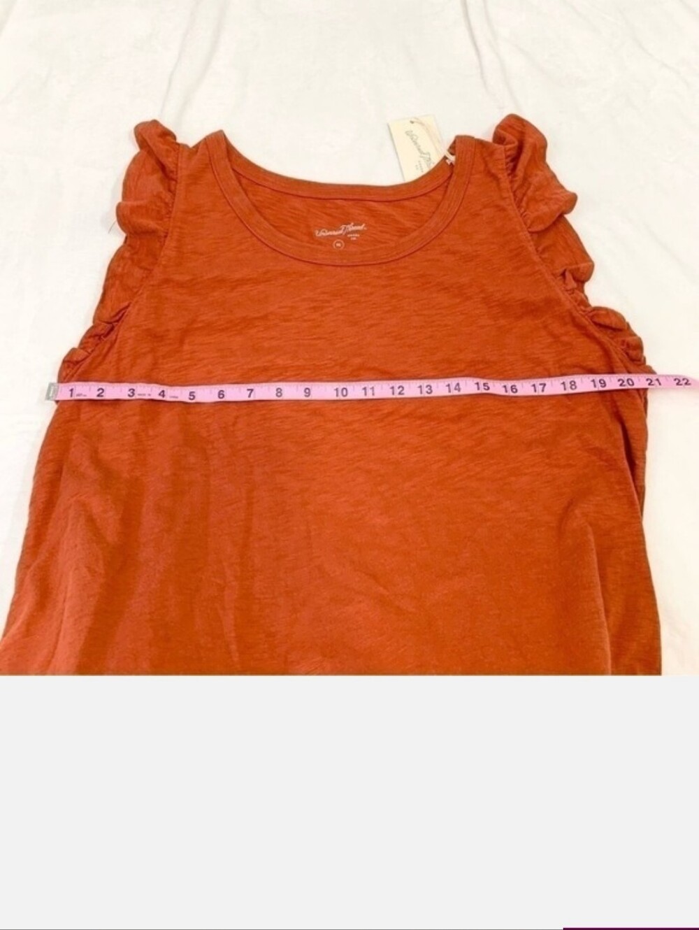 NEW Universal Thread T-Shirt Dress Women XXL Rust Ruffle Shoulder Midi - Picture 10 of 10